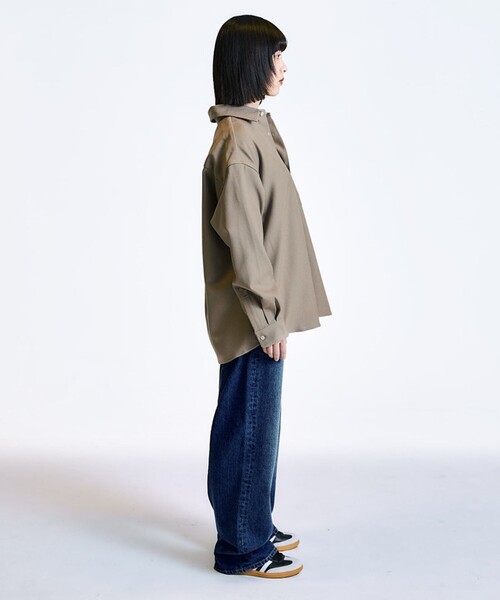 City Ambient Products（シティアンビエントプロダクツ）の「City Ambient Products: レギュラーカラー ロングスリーブ オーバー シャツ（シャツ/ブラウス・メンズ・ナチュラル/その他/カーキ/ブラック・LARGE/MEDIUM/SMALL）」の16枚目の写真
