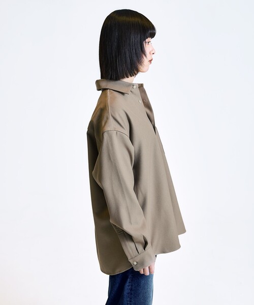 City Ambient Products（シティアンビエントプロダクツ）の「City Ambient Products: レギュラーカラー ロングスリーブ オーバー シャツ（シャツ/ブラウス・メンズ・ナチュラル/その他/カーキ/ブラック・LARGE/MEDIUM/SMALL）」の20枚目の写真