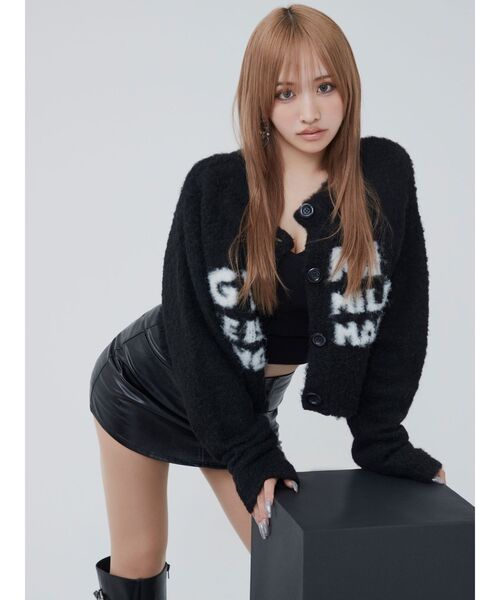 GYDA（ジェイダ）の「MILIGY Brushedニットカーディガン（カーディガン/ボレロ・レディース・ブラック/ベージュ・FREE）」の7枚目の写真
