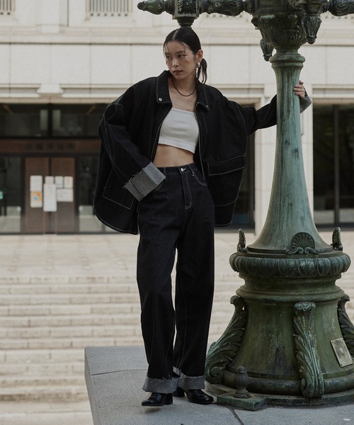 hellam（へラム）の「ロールアップデニムパンツ（デニムパンツ・レディース・ブラック/インディゴブルー・SMALL/MEDIUM）」の2枚目の写真