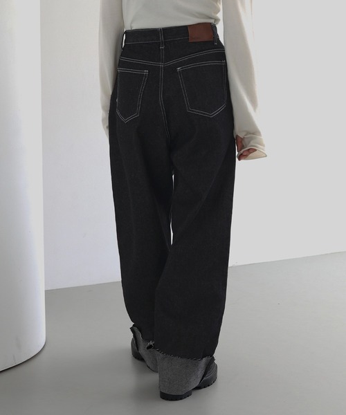 hellam（へラム）の「ロールアップデニムパンツ（デニムパンツ・レディース・ブラック/インディゴブルー・SMALL/MEDIUM）」の6枚目の写真