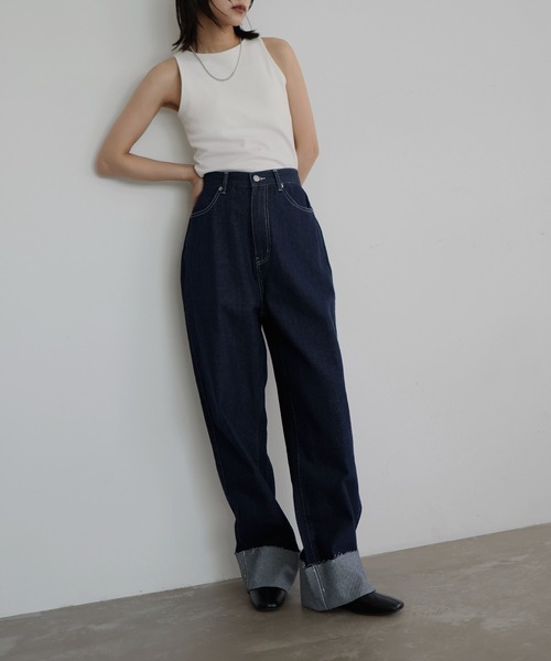 hellam（へラム）の「ロールアップデニムパンツ（デニムパンツ・レディース・ブラック/インディゴブルー・SMALL/MEDIUM）」の20枚目の写真