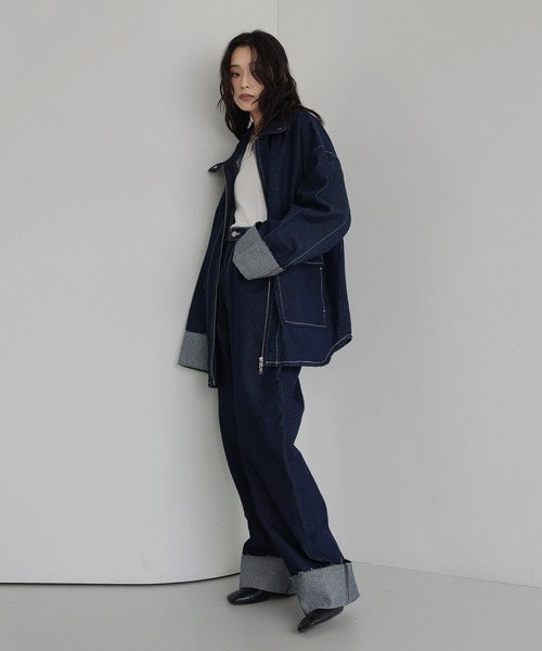 hellam（へラム）の「ロールアップデニムパンツ（デニムパンツ・レディース・ブラック/インディゴブルー・SMALL/MEDIUM）」の22枚目の写真