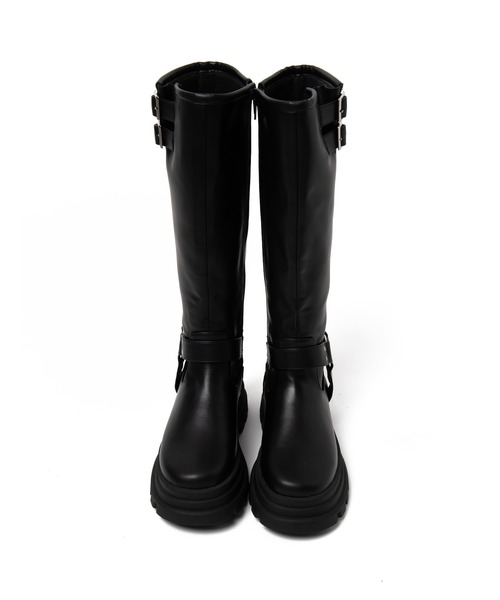 WEGO（ウィゴー）の「WEGO/厚底エンジニアロングブーツ（ブーツ・レディース・ブルー系1/ブラウン/ブラック・MEDIUM/LARGE）」の4枚目の写真