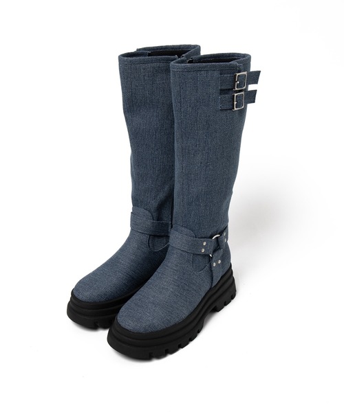 WEGO（ウィゴー）の「WEGO/厚底エンジニアロングブーツ（ブーツ・レディース・ブルー系1/ブラウン/ブラック・MEDIUM/LARGE）」の21枚目の写真