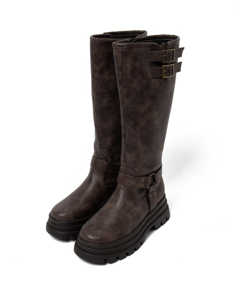 WEGO（ウィゴー）の「WEGO/厚底エンジニアロングブーツ（ブーツ・レディース・ブルー系1/ブラウン/ブラック・MEDIUM/LARGE）」の20枚目の写真