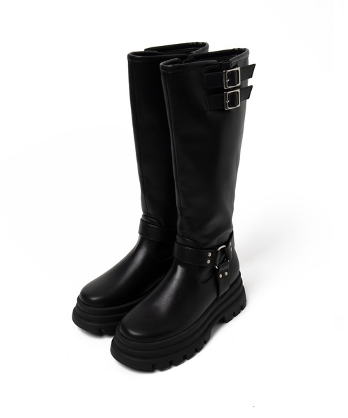 WEGO（ウィゴー）の「WEGO/厚底エンジニアロングブーツ（ブーツ・レディース・ブルー系1/ブラウン/ブラック・MEDIUM/LARGE）」の22枚目の写真