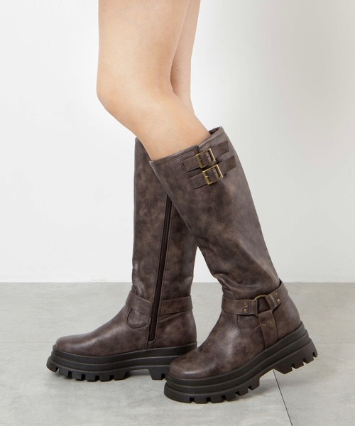 WEGO（ウィゴー）の「WEGO/厚底エンジニアロングブーツ（ブーツ・レディース・ブルー系1/ブラウン/ブラック・MEDIUM/LARGE）」の15枚目の写真