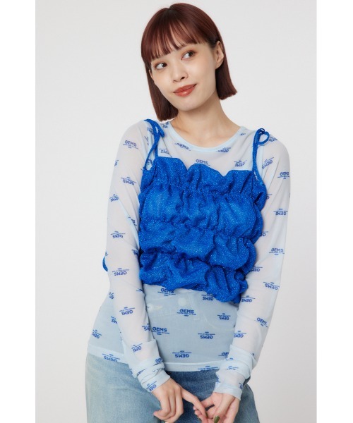 RODEO CROWNS WIDE BOWL（ロデオクラウンズワイドボウル）の「2WAY ラメ ギャザー ビスチェ（ベスト・レディース・ブラック/シルバー/ブルー・FREE）」の14枚目の写真