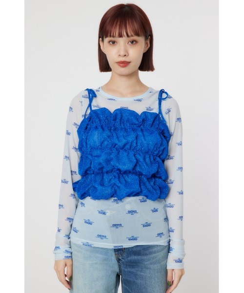 RODEO CROWNS WIDE BOWL（ロデオクラウンズワイドボウル）の「2WAY ラメ ギャザー ビスチェ（ベスト・レディース・ブラック/シルバー/ブルー・FREE）」の19枚目の写真