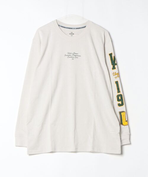 UNDER ARMOUR（アンダーアーマー）の「アンダーアーマー  UAヘビーウェイト カリージエイト ロングスリーブTシャツ（Tシャツ/カットソー・メンズ・オフホワイト/グリーン・LL/3L/M/L）」の2枚目の写真