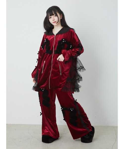 リボンベロアパンツ（その他パンツ）｜Jamie エーエヌケー（ジェイミーエーエヌケー）