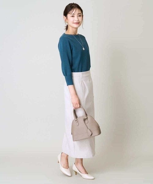 a.v.v（アーヴェヴェ）の「【洗える/イージーケア】ハイパーストレッチナロースカート（スカート・レディース・ブラック/グレイッシュベージュ・38/36/40/34/42）」の4枚目の写真