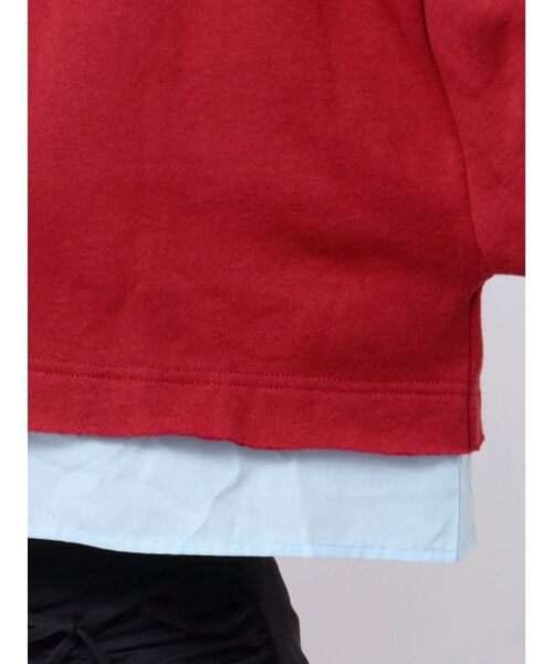 jouetie(ジュエティ)の「レイヤードショートフーディ(パーカー・レディース・グレー/レッド・MEDIUM)」の13枚目の写真