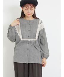 Samansa Mos2 | 切替レースブラウス(シャツ/ブラウス)