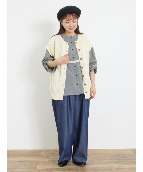 Samansa Mos2（サマンサ モスモス）の「切替レースブラウス（シャツ/ブラウス・レディース・キナリ/オフホワイト/チャコールグレー・F）」の21枚目の写真