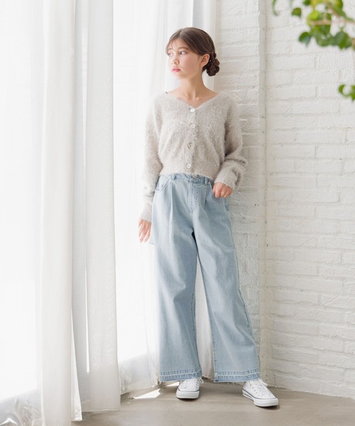 GLOBAL WORK（グローバルワーク）の「my color Vカーデ/140559（カーディガン/ボレロ・キッズ・ベージュ/サックスブルー/グレー/ピンク・130cm/120cm/160cm/150cm/140cm）」の7枚目の写真