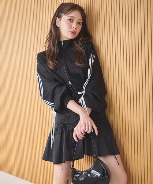 セール】袖リボントラックジャケット（スウェット）｜one after