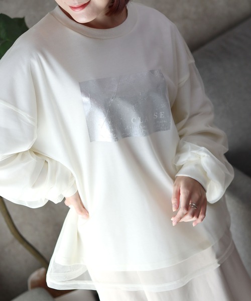 セール】シルバープリント チュールドッキング ライトウェイト