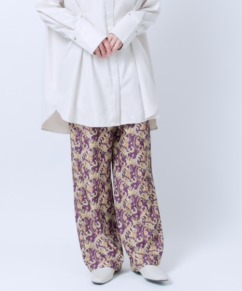LOSUCA(ロスカ)の「ペイズリー柄 タックギャザープリントパンツ(その他パンツ・レディース・ブラック/ベージュ/パープル・FREE)」の15枚目の写真