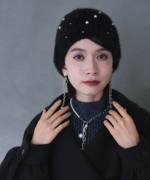 HARE（ハレ）の「パールビーニー(HARE)（ニットキャップ/ビーニー・レディース・ブラック・FREE）」の13枚目の写真