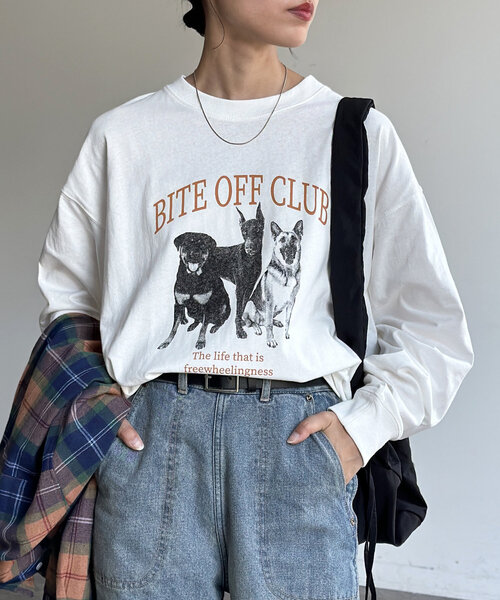 CPCM(シーピーシーエム)の「DOGプリントスウェット(Tシャツ/カットソー・メンズ・ホワイト/ホワイト系その他/ブラック系その他2・MEDIUM/LARGE)」の1枚目の写真
