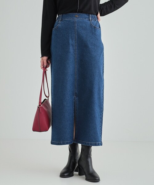 Cutie Blonde（キューティーブロンド）の「【洗える】ストレッチデニムナロースカート（デニムスカート・レディース・ブルー系その他/ライトブルー・01/02/03/04）」の2枚目の写真