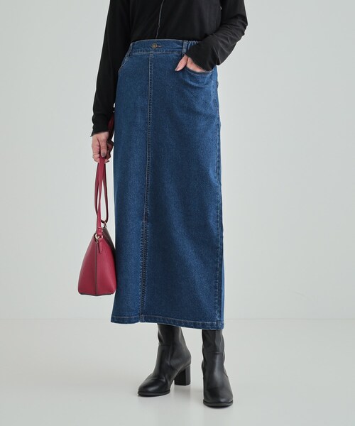 Cutie Blonde（キューティーブロンド）の「【洗える】ストレッチデニムナロースカート（デニムスカート・レディース・ブルー系その他/ライトブルー・01/02/03/04）」の7枚目の写真