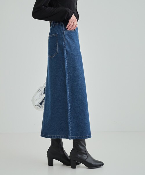 Cutie Blonde（キューティーブロンド）の「【洗える】ストレッチデニムナロースカート（デニムスカート・レディース・ブルー系その他/ライトブルー・01/02/03/04）」の8枚目の写真