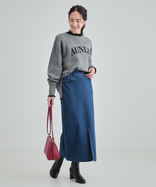 Cutie Blonde（キューティーブロンド）の「【洗える】ストレッチデニムナロースカート（デニムスカート・レディース・ブルー系その他/ライトブルー・01/02/03/04）」の9枚目の写真