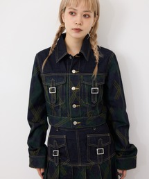 SLY PRINT CHECK COMPACT DENIM ジャケット 87673610b_b_11_215.jpg