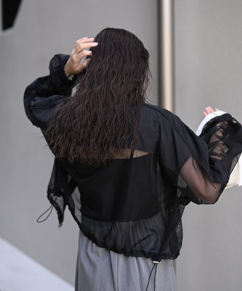 Marient（マリエント）の「メッシュ切替ZIPブルゾン/アウター（ブルゾン・レディース・ブラック・FREE）」の6枚目の写真