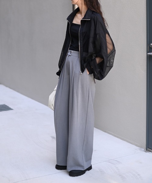 Marient（マリエント）の「メッシュ切替ZIPブルゾン/アウター（ブルゾン・レディース・ブラック・FREE）」の9枚目の写真