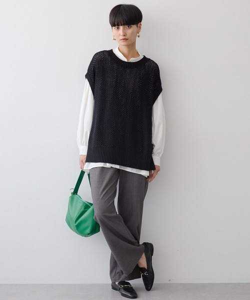 AMERICAN HOLIC(アメリカンホリック)の「SET イージーケアギャザーシャツ+ニットベスト(シャツ/ブラウス・レディース・オフホワイト/チェック/ブラック・M/L)」の10枚目の写真
