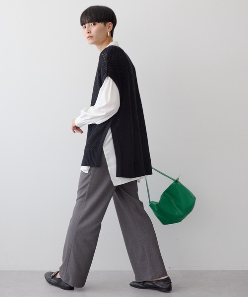 AMERICAN HOLIC(アメリカンホリック)の「SET イージーケアギャザーシャツ+ニットベスト(シャツ/ブラウス・レディース・オフホワイト/チェック/ブラック・M/L)」の11枚目の写真