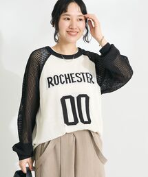 ロゴジャガードメッシュニットプルオーバー