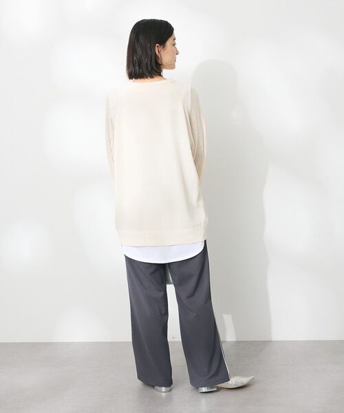 CRAFT STANDARD BOUTIQUE(クラフトスタンダードブティック)の「ロゴジャガードメッシュニットプルオーバー(ニット/セーター・レディース・ブラック/ブルー/アイボリー・FREE)」の4枚目の写真