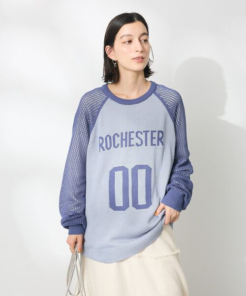 CRAFT STANDARD BOUTIQUE(クラフトスタンダードブティック)の「ロゴジャガードメッシュニットプルオーバー(ニット/セーター・レディース・ブラック/ブルー/アイボリー・FREE)」の5枚目の写真