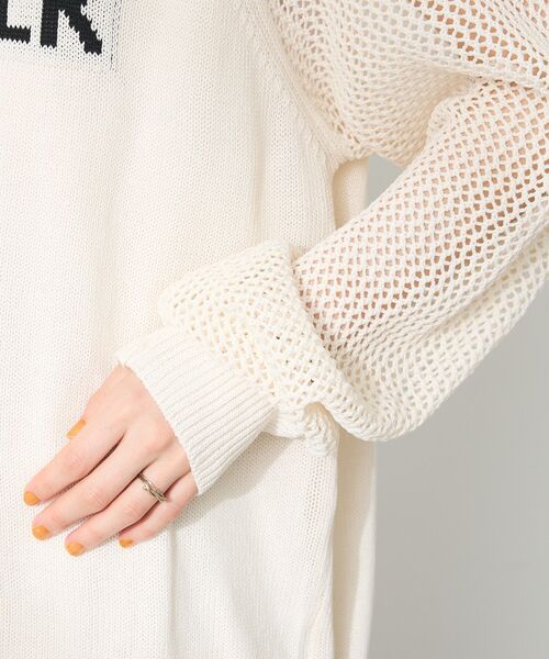 CRAFT STANDARD BOUTIQUE(クラフトスタンダードブティック)の「ロゴジャガードメッシュニットプルオーバー(ニット/セーター・レディース・ブラック/ブルー/アイボリー・FREE)」の14枚目の写真