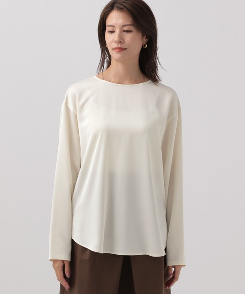 Elura（エルーラ）の「シルクライクブラウス／133669（シャツ/ブラウス・レディース・ホワイト/ネイビー・MEDIUM/LARGE）」の12枚目の写真