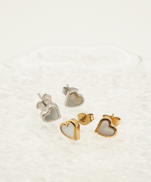 ciite' surgical stainless（シーテサージカルステンレス）の「【 金属アレルギー対応 】 シェルハート ミニピアス サージカルステンレス   (両耳用)（ピアス（両耳用）・レディース・シルバー/ゴールド・FREE）」の7枚目の写真