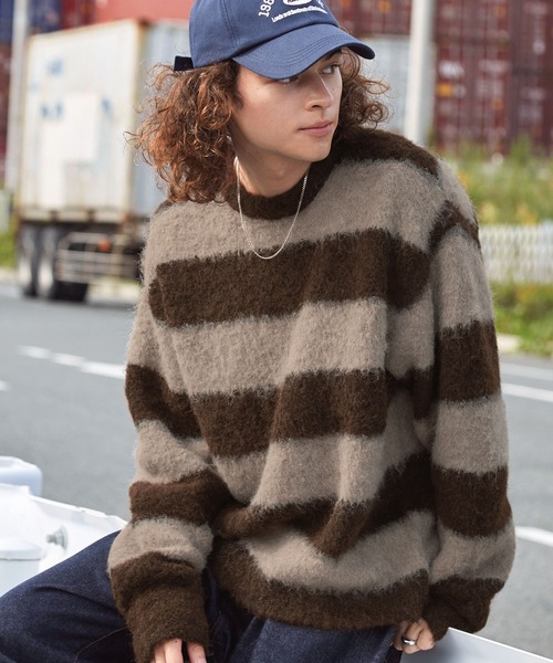 BARK MANHATTAN（バークマンハッタン）の「イージーケアウールミックスシャギールーズプルオーバーニット（ニット/セーター・メンズ・ブラック系/モカ/グリーン/アッシュグレー/ブラウン系/ブラック・L/M）」の5枚目の写真