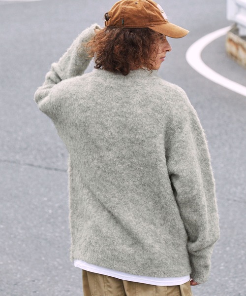 BARK MANHATTAN（バークマンハッタン）の「イージーケアウールミックスシャギールーズプルオーバーニット（ニット/セーター・メンズ・ブラック系/モカ/グリーン/アッシュグレー/ブラウン系/ブラック・L/M）」の11枚目の写真