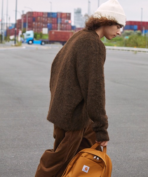 BARK MANHATTAN（バークマンハッタン）の「イージーケアウールミックスシャギールーズプルオーバーニット（ニット/セーター・メンズ・ブラック系/モカ/グリーン/アッシュグレー/ブラウン系/ブラック・L/M）」の14枚目の写真