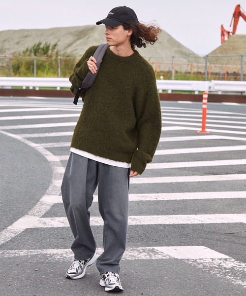 BARK MANHATTAN（バークマンハッタン）の「イージーケアウールミックスシャギールーズプルオーバーニット（ニット/セーター・メンズ・ブラック系/モカ/グリーン/アッシュグレー/ブラウン系/ブラック・L/M）」の20枚目の写真