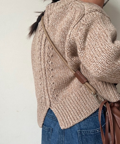 CIAOPANIC TYPY（チャオパニックティピー）の「【洗濯可能♪】【KIDS】ハンドライクメランジニットカーデ（カーディガン/ボレロ・キッズ・レッド/パープル/ベージュ・XX-LARGE/X-LARGE/MEDIUM）」の16枚目の写真