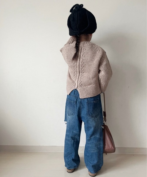 CIAOPANIC TYPY（チャオパニックティピー）の「【洗濯可能♪】【KIDS】ハンドライクメランジニットカーデ（カーディガン/ボレロ・キッズ・レッド/パープル/ベージュ・XX-LARGE/X-LARGE/MEDIUM）」の18枚目の写真