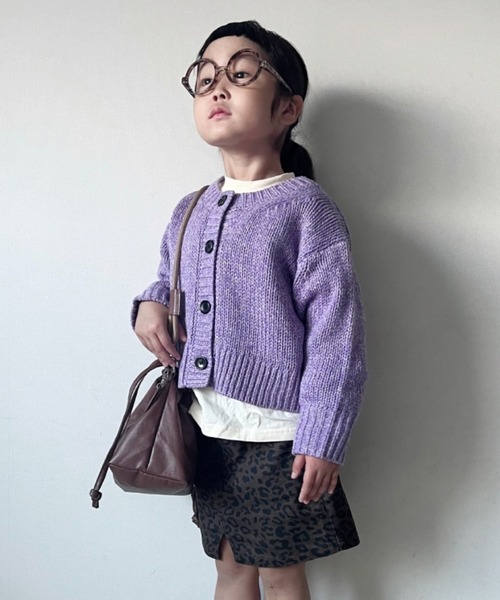CIAOPANIC TYPY（チャオパニックティピー）の「【洗濯可能♪】【KIDS】ハンドライクメランジニットカーデ（カーディガン/ボレロ・キッズ・レッド/パープル/ベージュ・XX-LARGE/X-LARGE/MEDIUM）」の19枚目の写真
