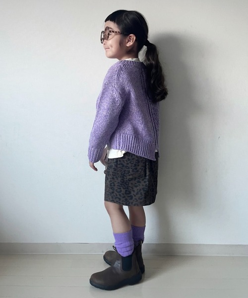 CIAOPANIC TYPY（チャオパニックティピー）の「【洗濯可能♪】【KIDS】ハンドライクメランジニットカーデ（カーディガン/ボレロ・キッズ・レッド/パープル/ベージュ・XX-LARGE/X-LARGE/MEDIUM）」の21枚目の写真