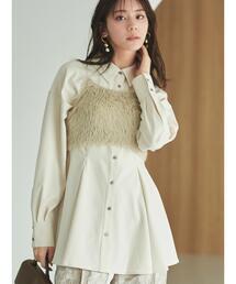 Te chichi | 【貴島明日香コラボ】フェザーキャミSETフレアチュニックシャツ(シャツ/ブラウス)